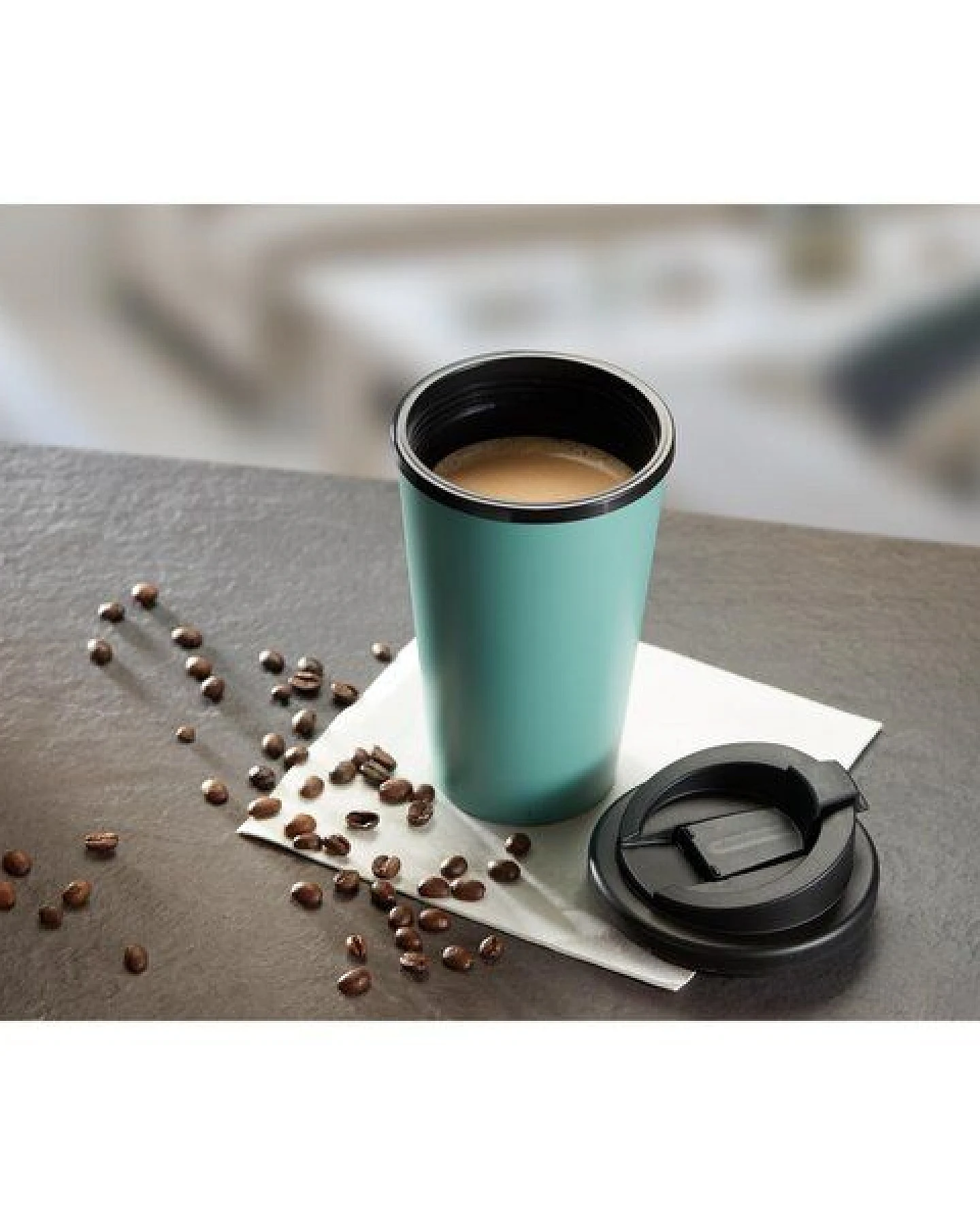 elasto Kaffeebecher Kunststoff – Thermobecher mit innovativem 2K-Verschluss – Ansicht 2