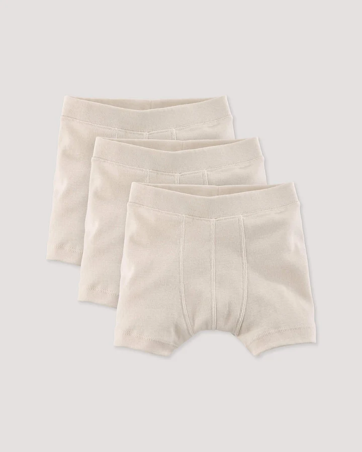 hessnatur Kinder Jungen Pants Regular Cut im 3er-Pack aus Bio-Baumwolle - natur - Größe 110/116