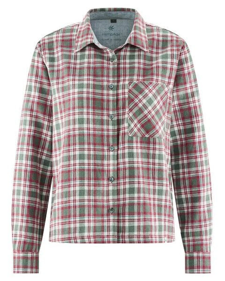 HempAge Karierte Bluse Hanf/Biobaumwolle