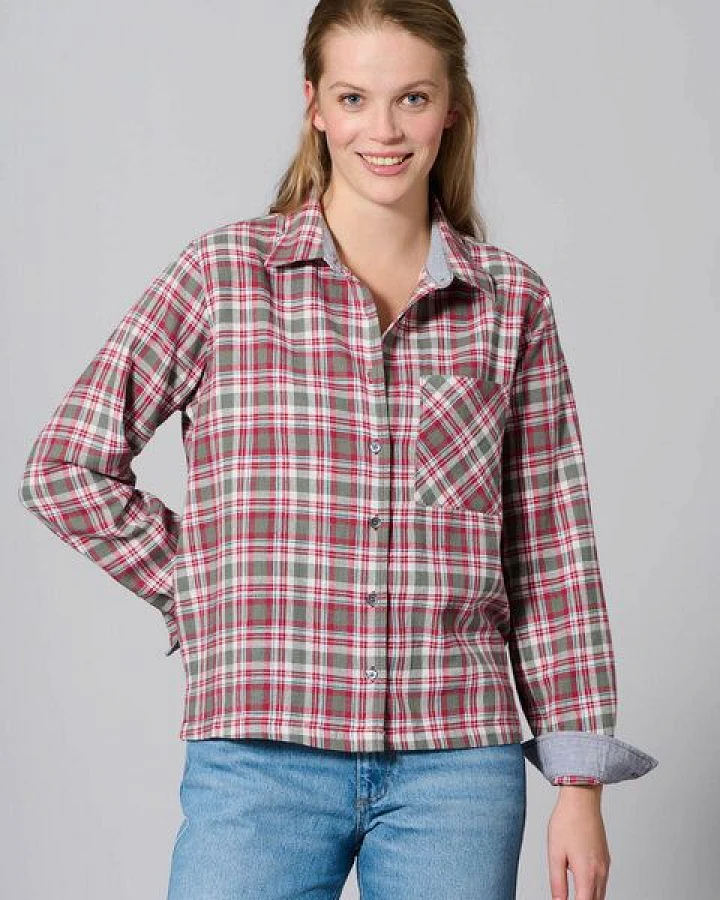HempAge Karierte Bluse Hanf/Biobaumwolle