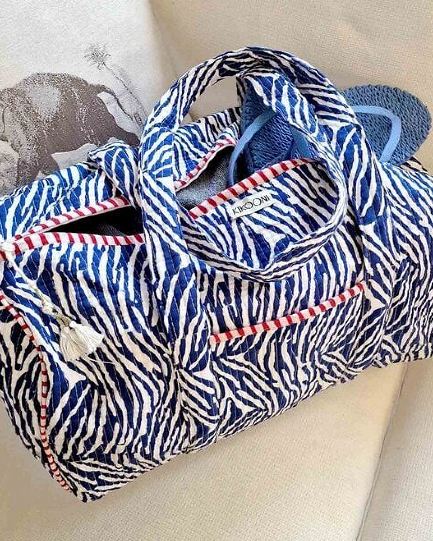 KIKOONI handgefertigte große Baumwolltasche "K. Shopper" – Ansicht 4