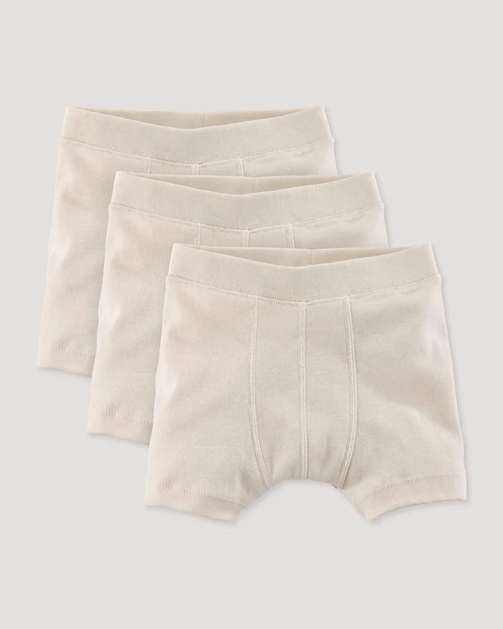 hessnatur Kinder Jungen Pants Regular Cut im 3er-Pack aus Bio-Baumwolle - natur - Größe 122/128