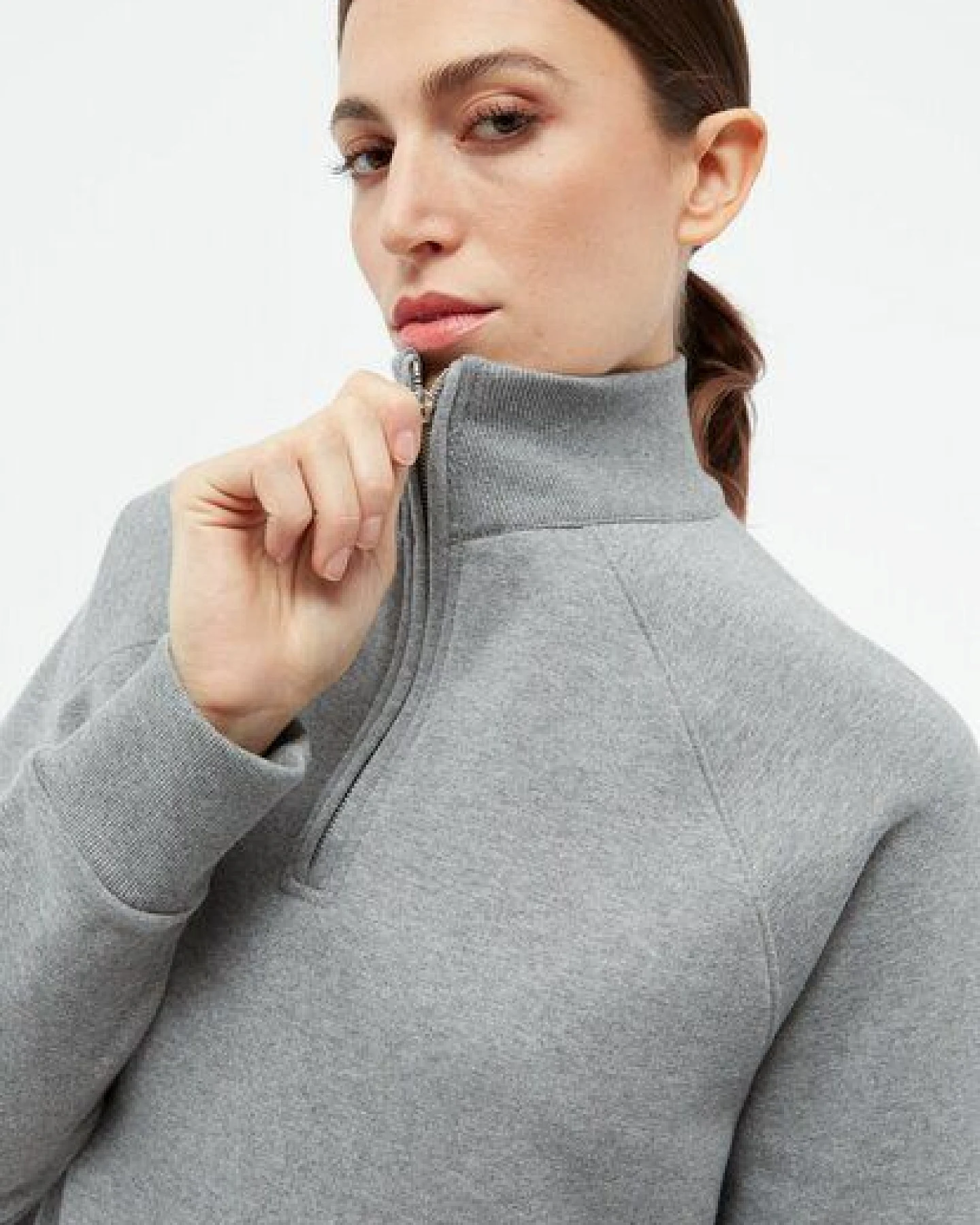Givn Berlin Sweatdress GBMARNIE aus Bio-Baumwolle mit Seitentaschen - Grey Melange – Ansicht 2
