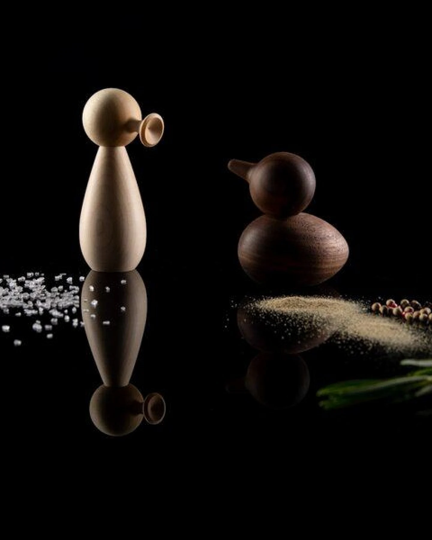 DESIGNIMDORF - Bird & Trumpet – Design Salz & Pfefferstreuer aus Holz – Ansicht 2
