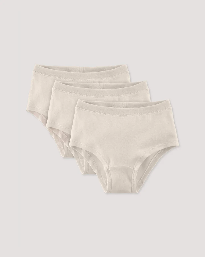hessnatur Kinder Mädchen Panty Regular Cut im 3er-Pack aus Bio-Baumwolle - natur - Größe 110/116
