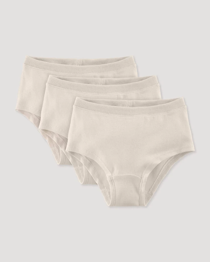 hessnatur Kinder Mädchen Panty Regular Cut im 3er-Pack aus Bio-Baumwolle - natur - Größe 134/140