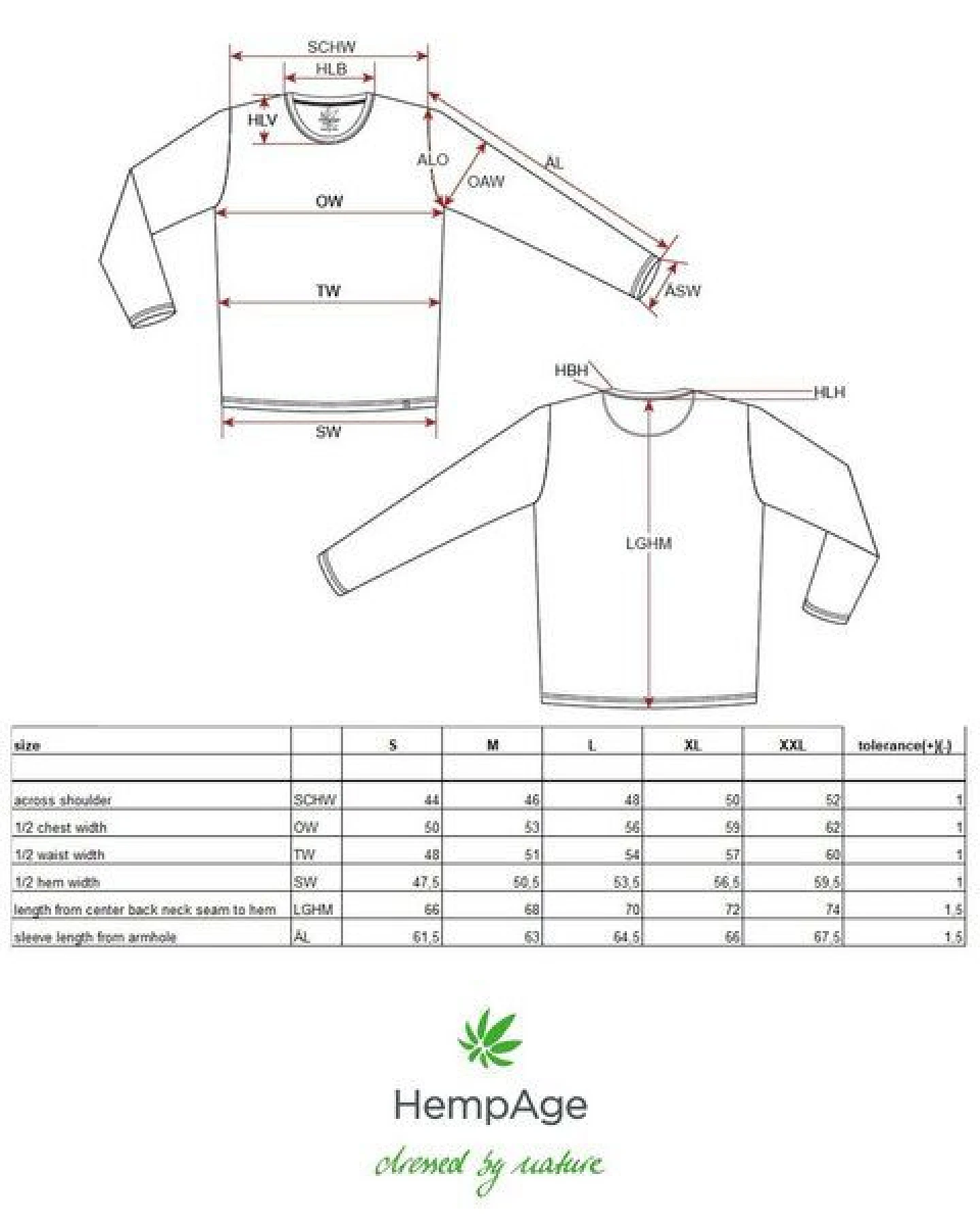 HempAge Klassisches Langarmshirt Hanf/Biobaumwolle – Ansicht 3