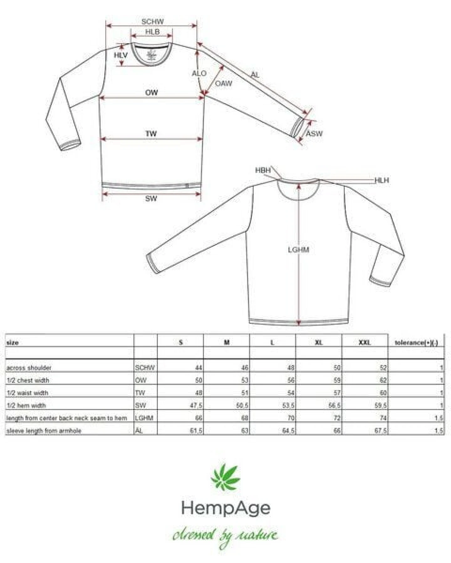 HempAge Klassisches Langarmshirt Hanf/Biobaumwolle – Ansicht 3