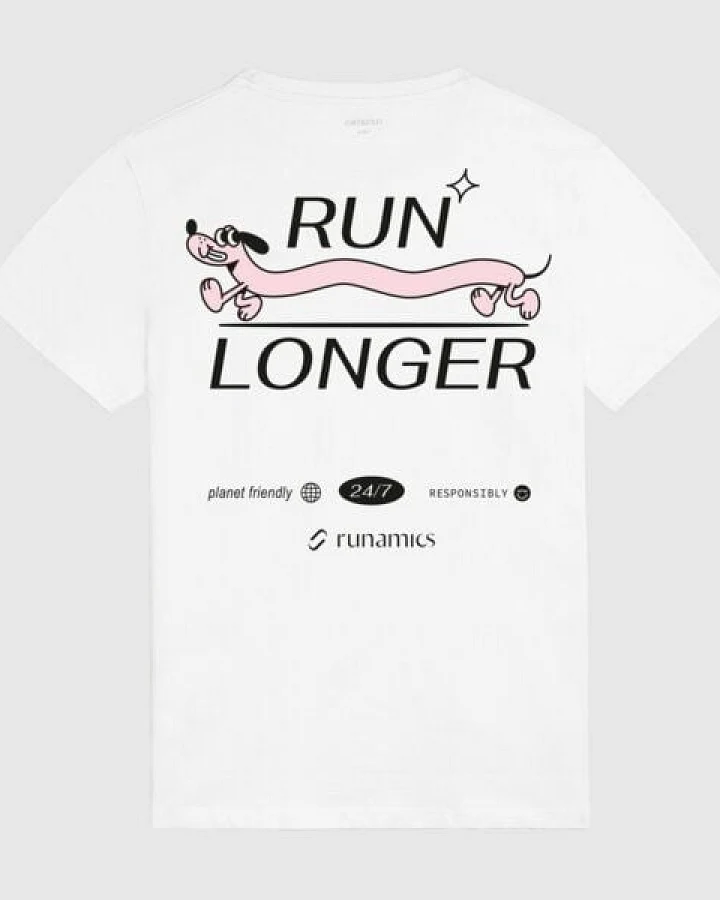 runamics Run Longer T-Shirt, Biobaumwolle, unisex, weiß