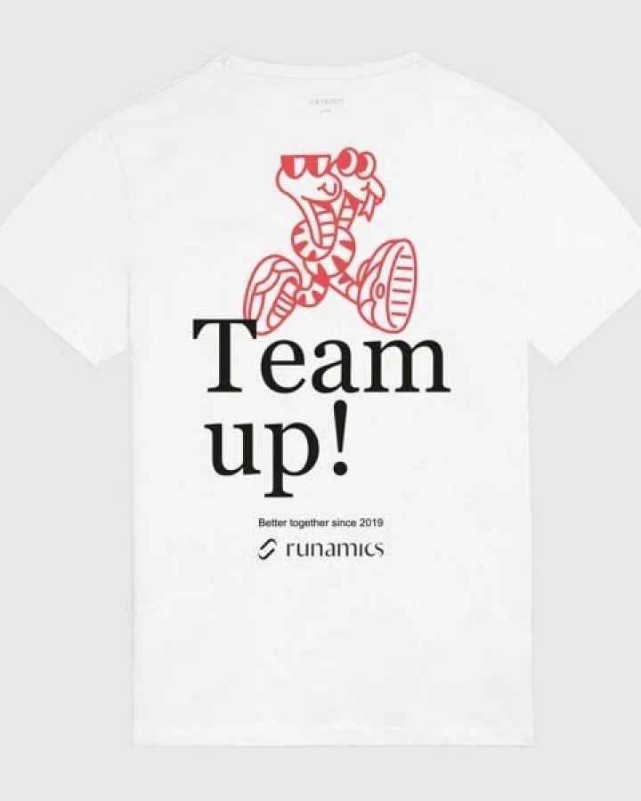runamics Team-Up T-Shirt, Biobaumwolle, unisex, weiß