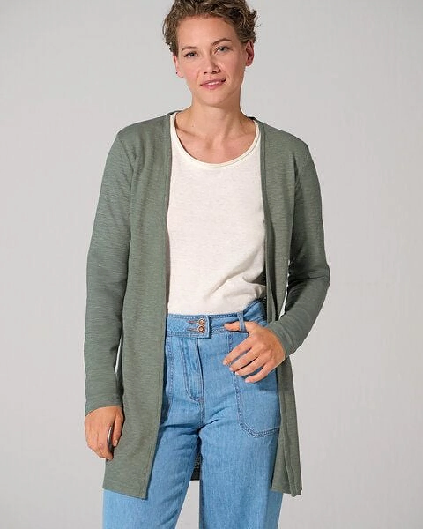 HempAge Lange Jersey Damenjacke Hanf/Biobaumwolle – Ansicht 2