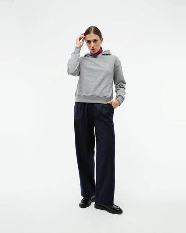 Givn Berlin Cropped Sweater GBJESSA (Logo) aus Bio-Baumwolle - Grey Melange