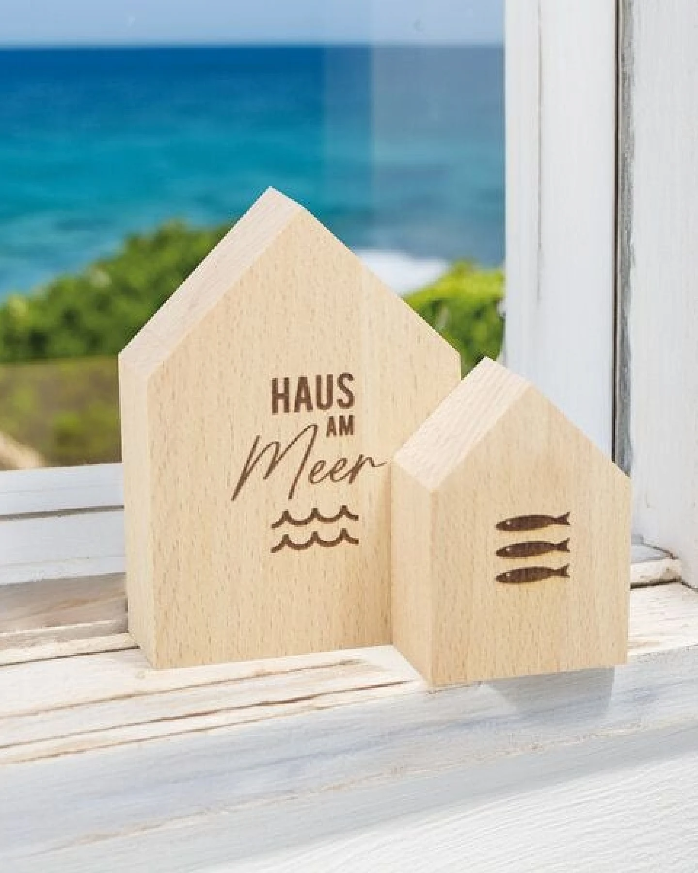Bow & Hummingbird Kleines Deko-Holzhäuschen Fische – Ansicht 3