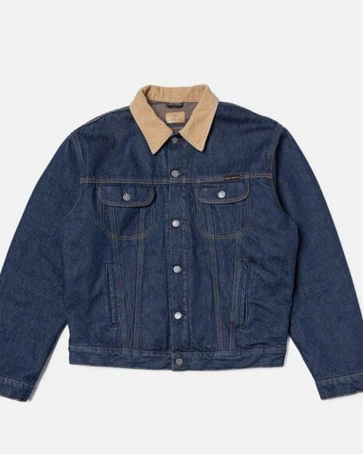 Nudie Jeans Jeansjacke mit Futter- Johnny Thunder- aus Biobaumwolle