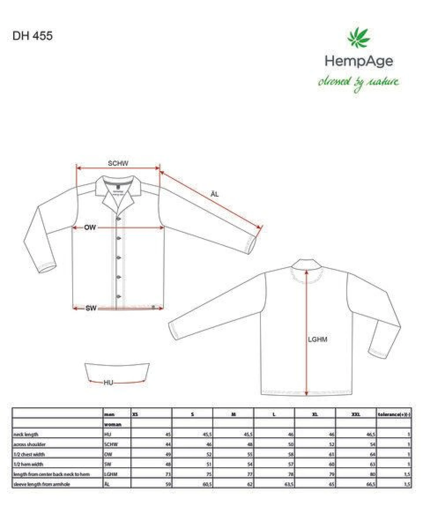 HempAge Weiches Pyjamahemd Hanf/Biobaumwolle – Ansicht 3