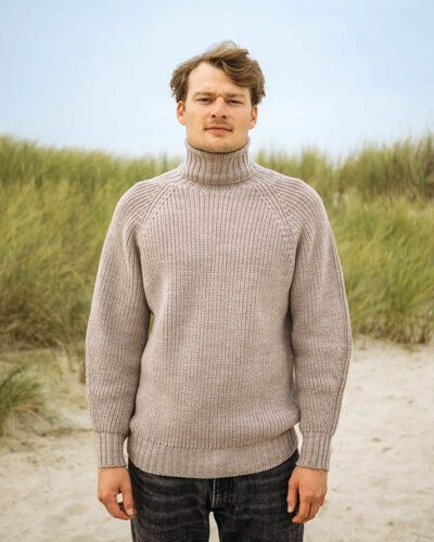 NORDKAP – Grobstrick Rollkragenpullover (Herren) aus 100% Merinowolle (RWS) von SALZWASSER – Ansicht 2