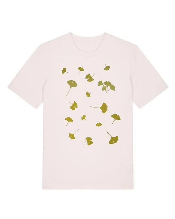 päfjes Blätter Ginkgo Laub - Fair Wear Männer T-Shirt - Vintage White/Olive