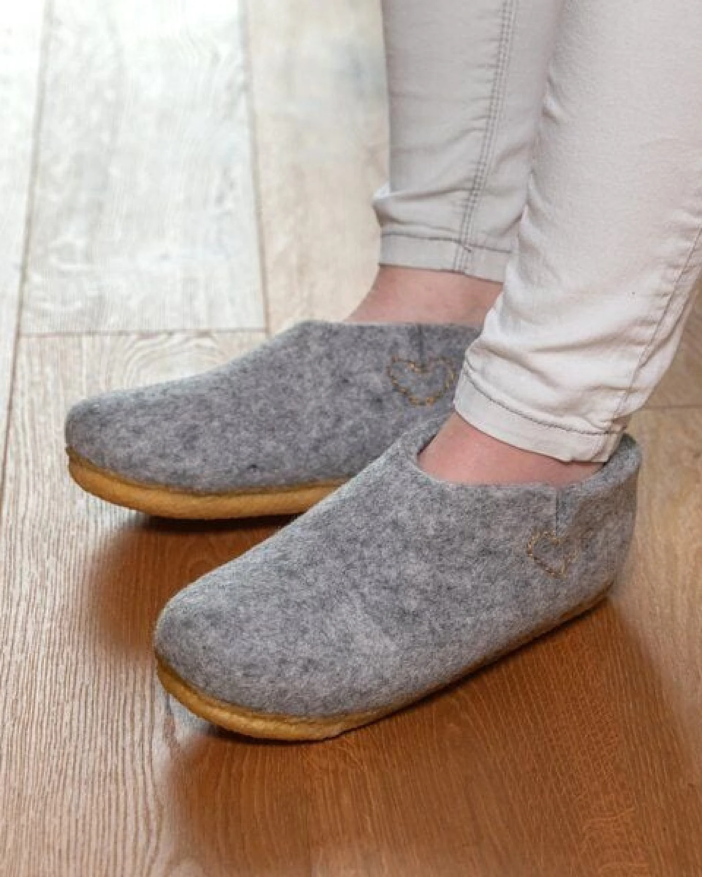 naturling Filz Herren Hausschuhe - Boots mit Kautschuksohle – Ansicht 3