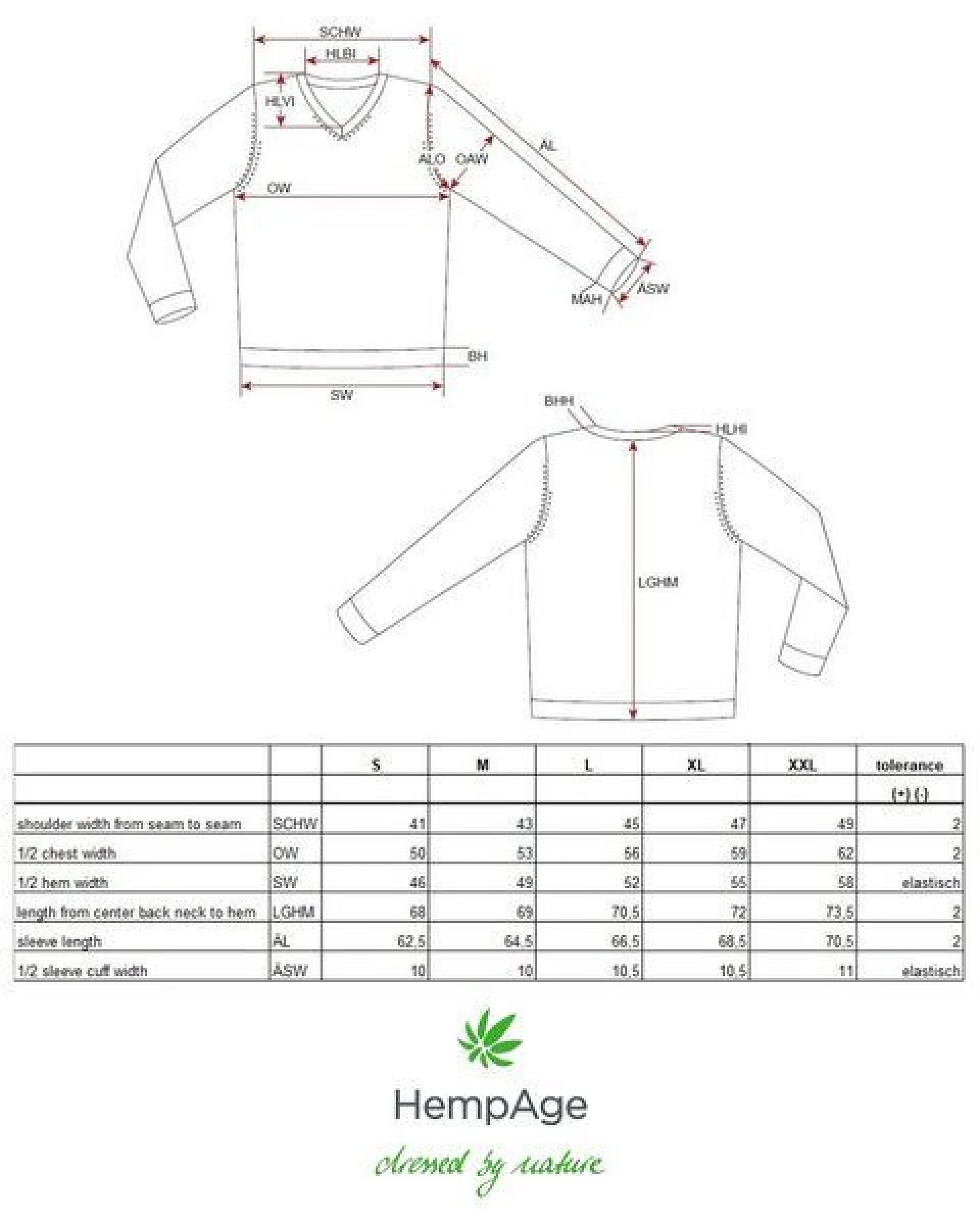 HempAge V-Kragen Pullover mit Muster Hanf/Biobaumwolle – Ansicht 3