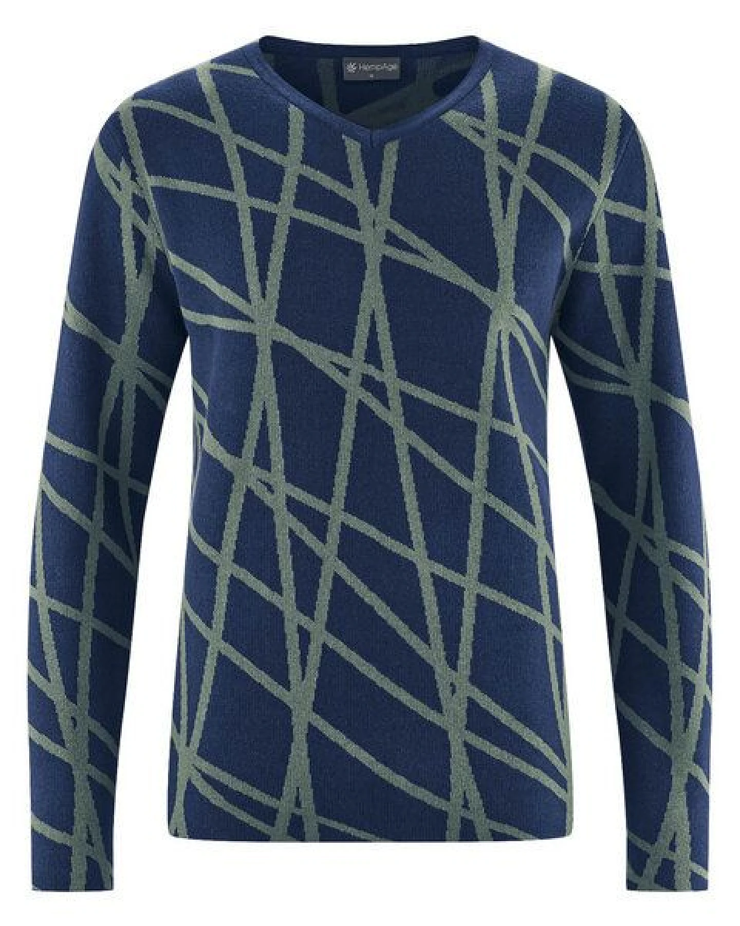 HempAge V-Kragen Pullover mit Muster Hanf/Biobaumwolle – Ansicht 2