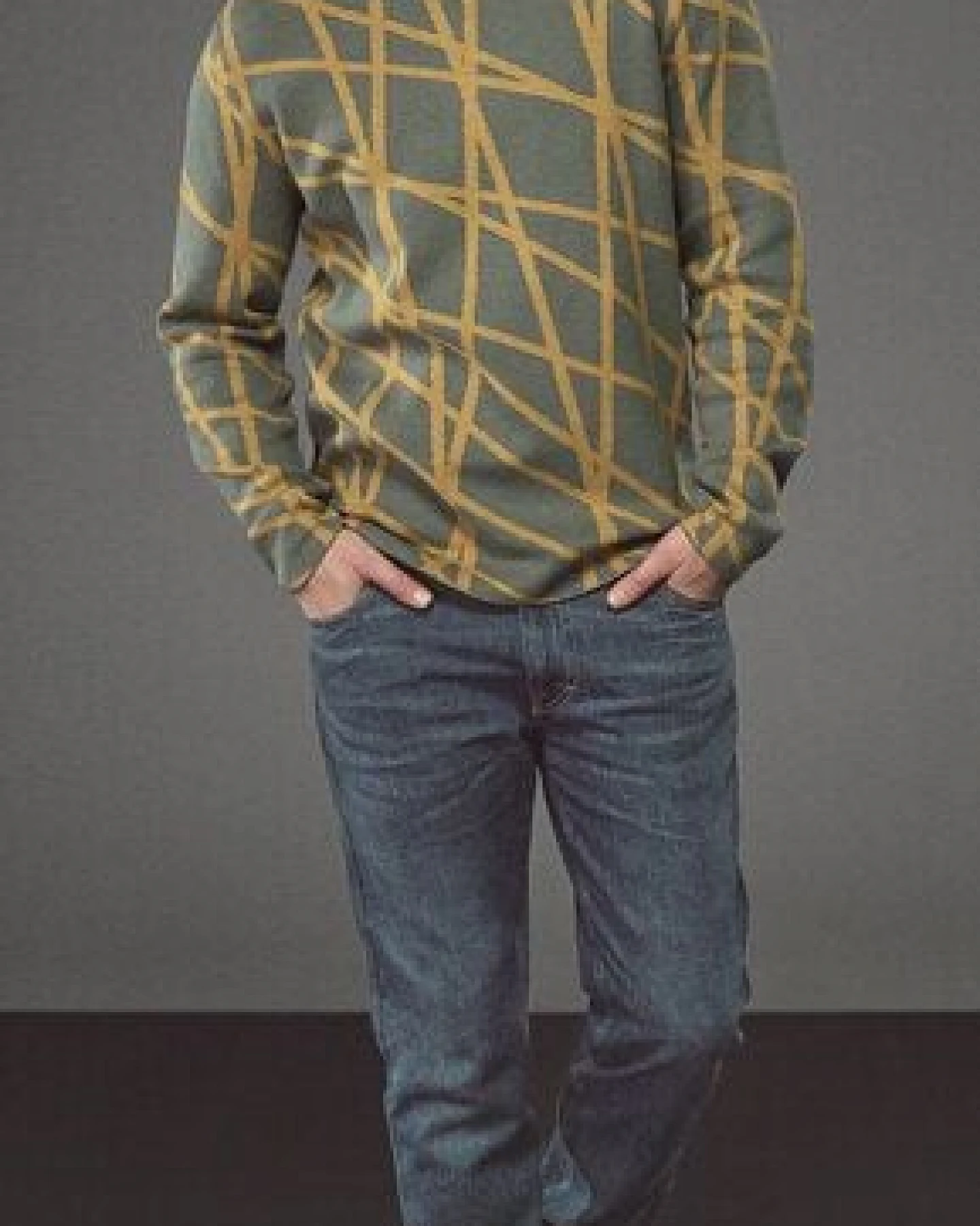 HempAge V-Kragen Pullover mit Muster Hanf/Biobaumwolle – Ansicht 3
