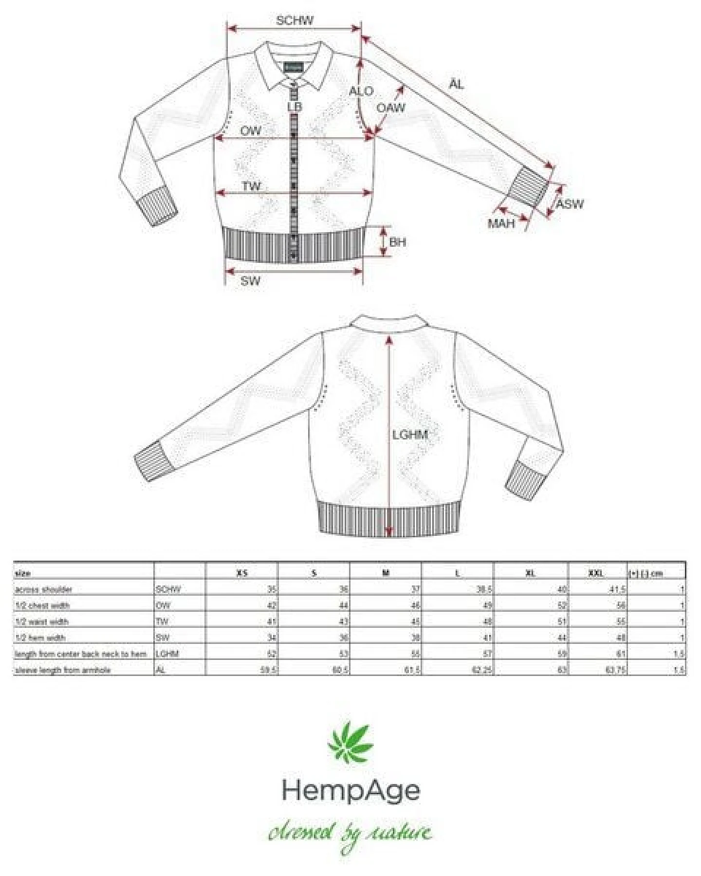 HempAge Melierte 3/4 Arm-Jacke Hanf/Biobaumwolle – Ansicht 2