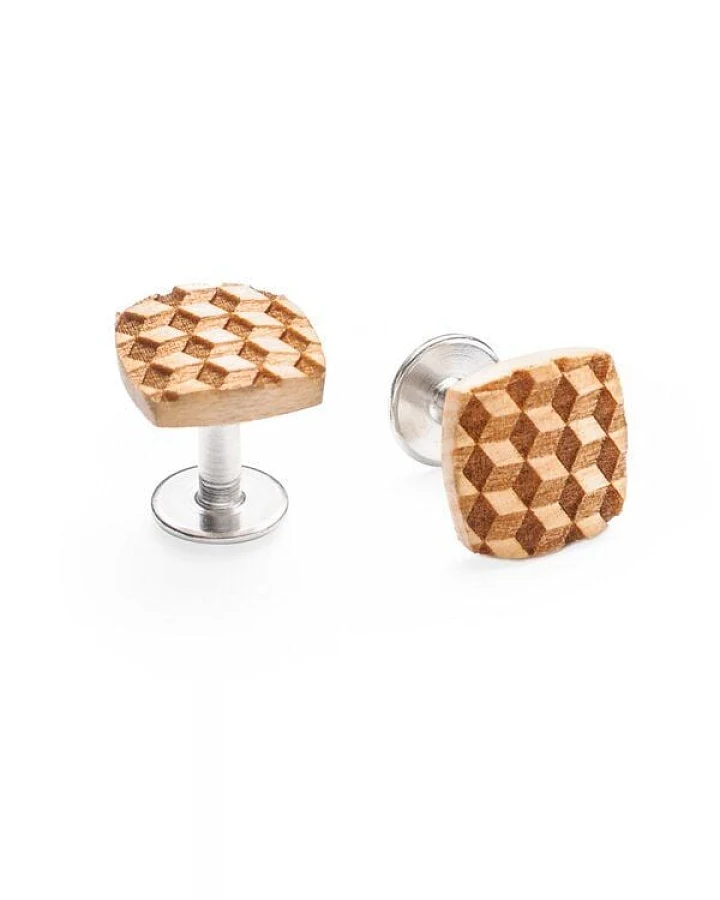 BeWooden Manschettenknöpfe "Cubo Cuff" aus Holz