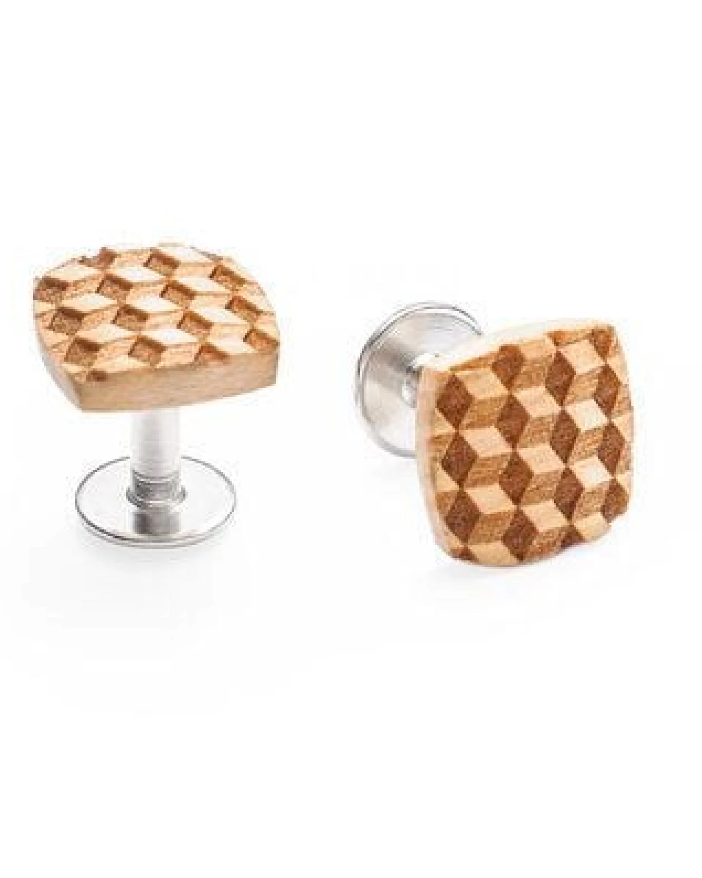 BeWooden Manschettenknöpfe "Cubo Cuff" aus Holz – Ansicht 4