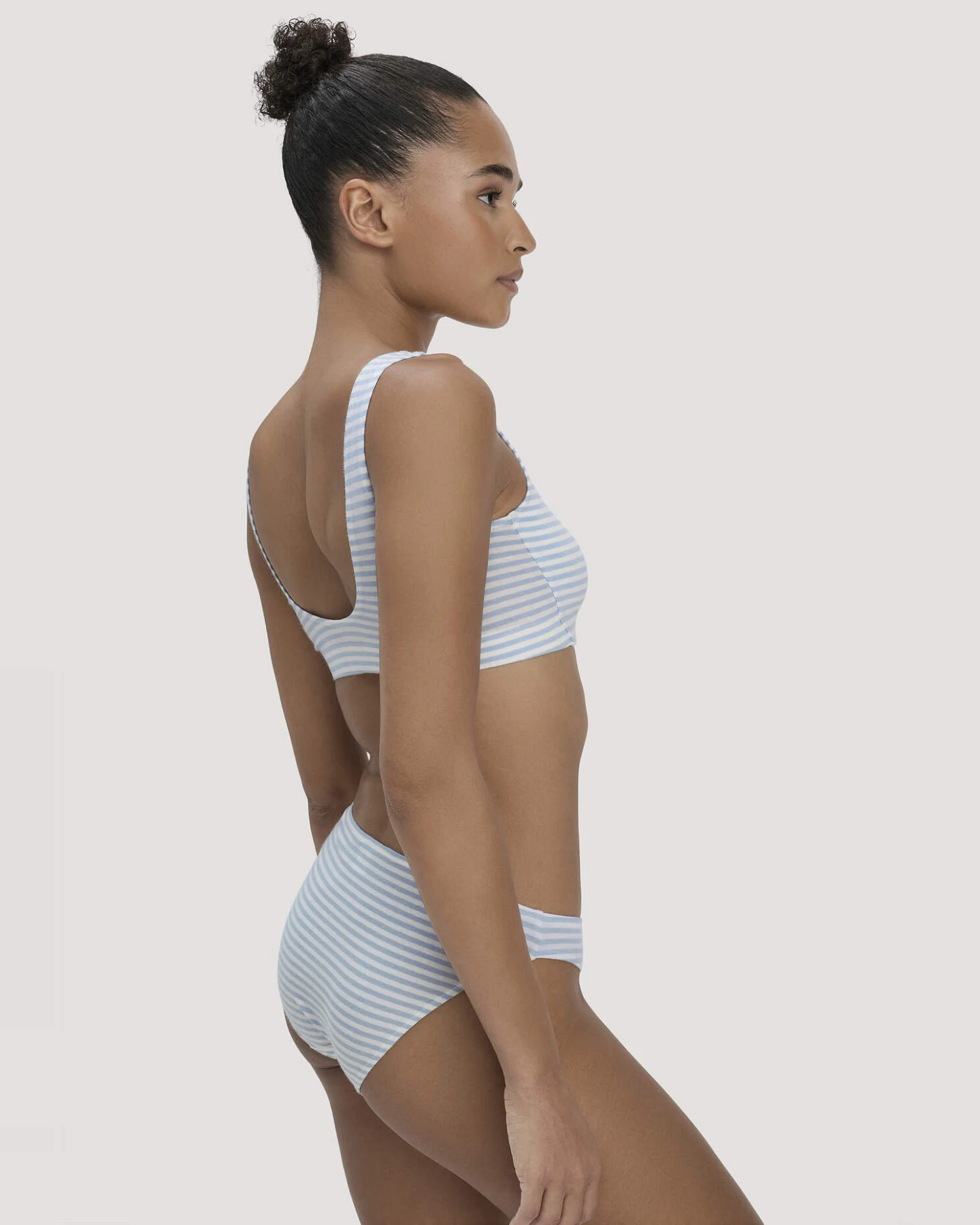 hessnatur Damen Slip Regular Cut im 3er-Pack COTTON FEEL aus Bio-Baumwolle - blau - Größe 46 – Ansicht 3