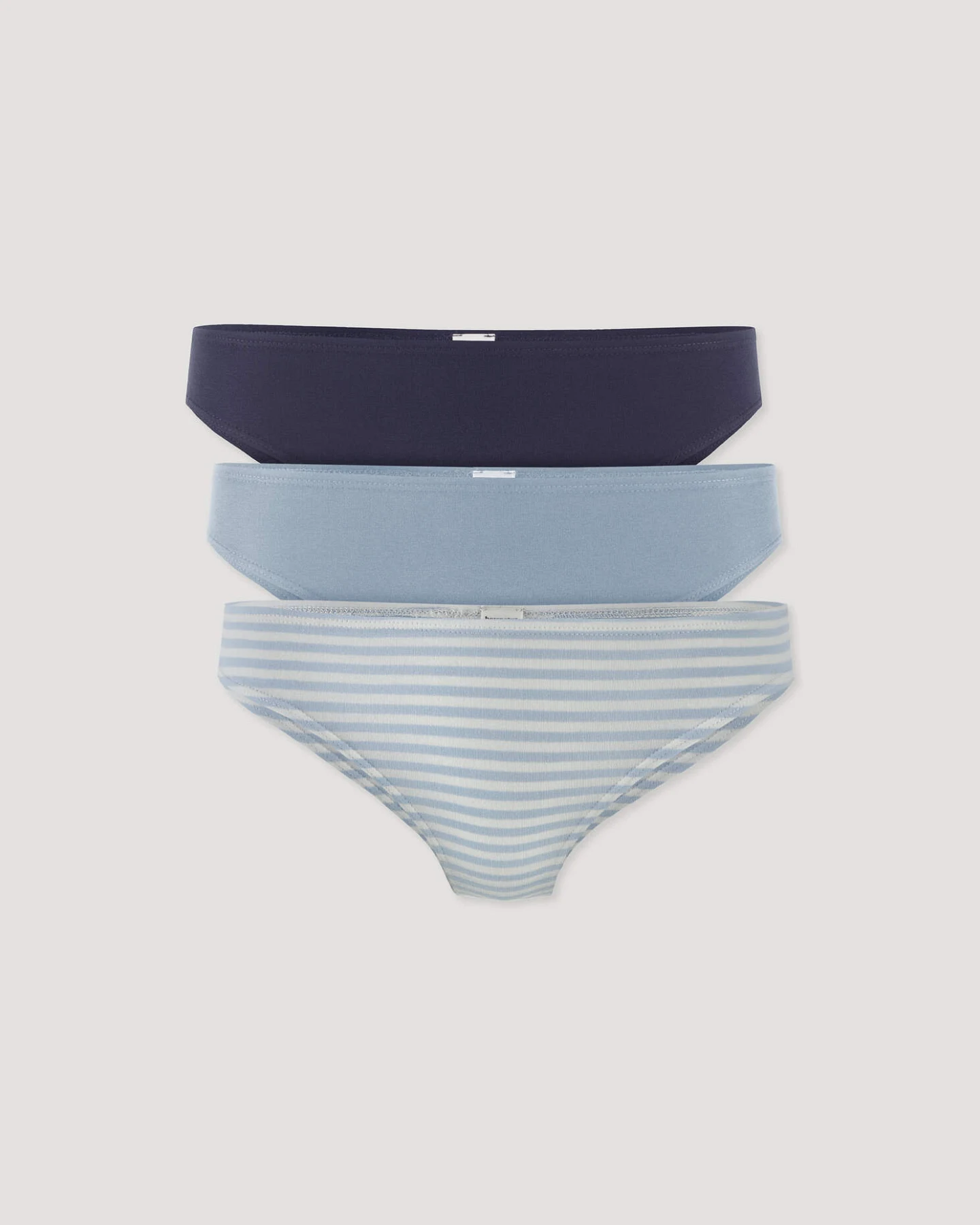 hessnatur Damen Slip Regular Cut im 3er-Pack COTTON FEEL aus Bio-Baumwolle - blau - Größe 46 – Ansicht 4