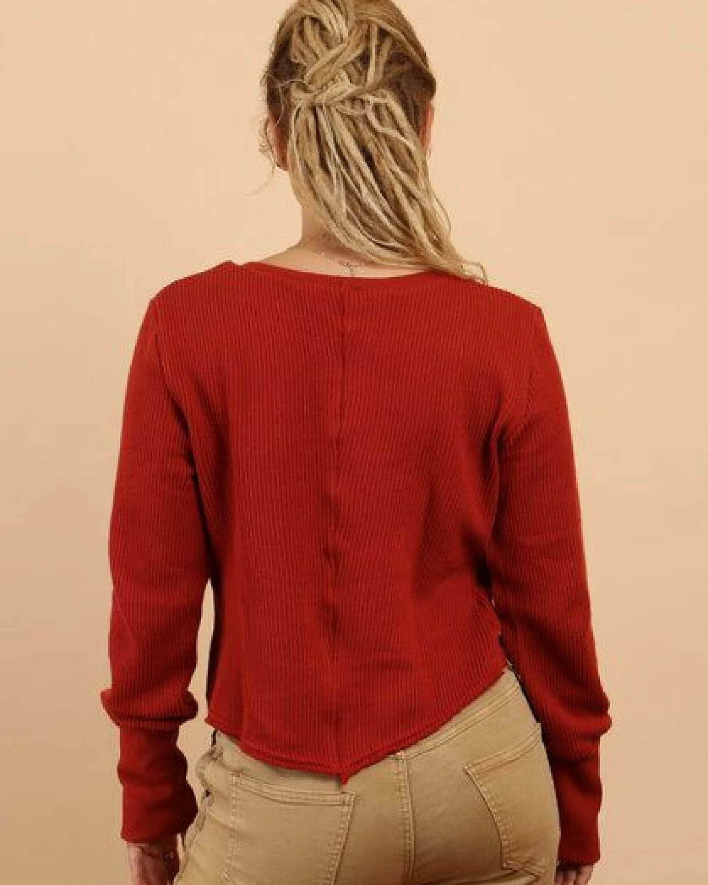 Die rote Zora Strick Kurzsweater – Ansicht 2
