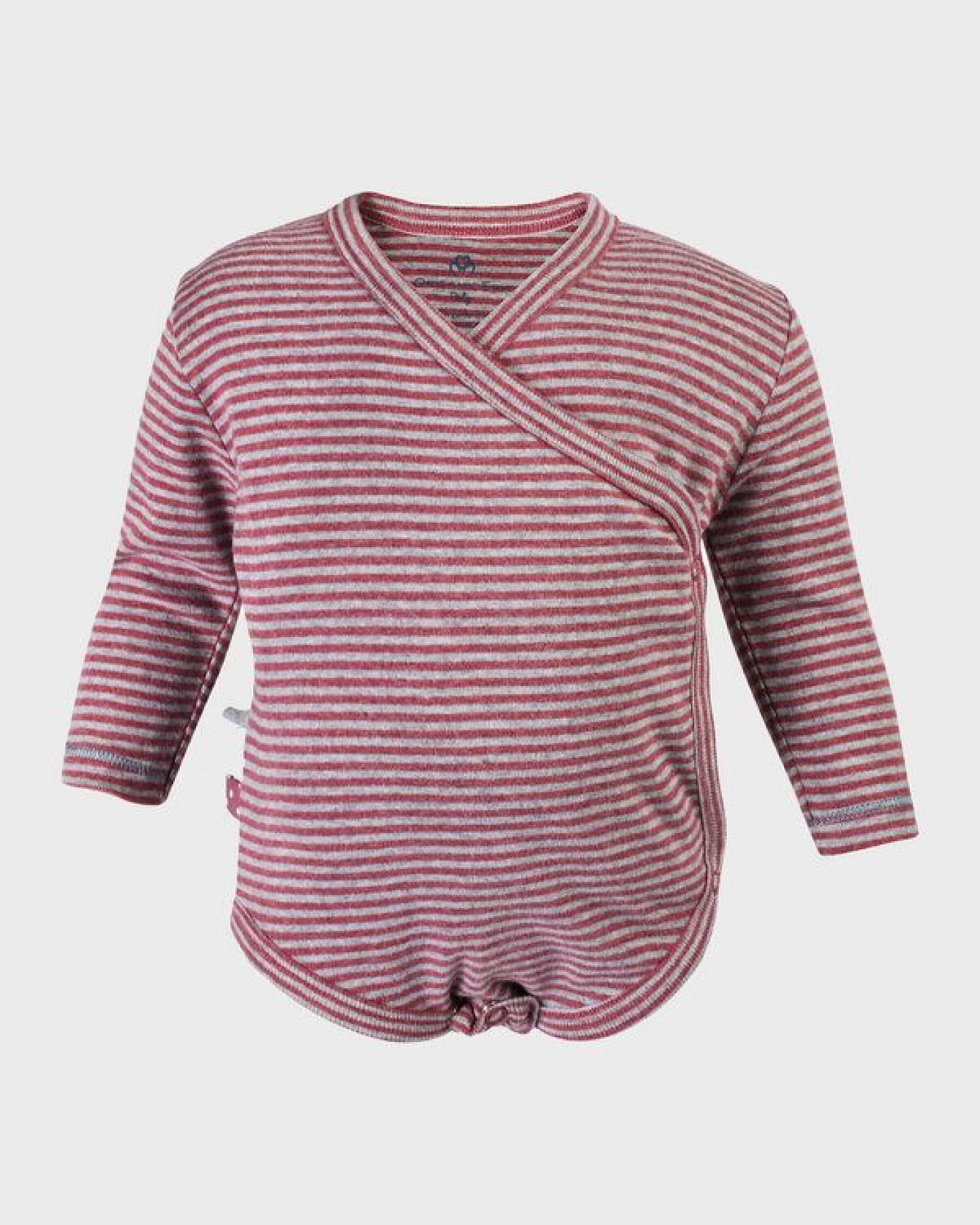 Baby Langarm Kimono Bodysuit, gestreift 'OrganicEra' aus Bio Baumwolle – Ansicht 3
