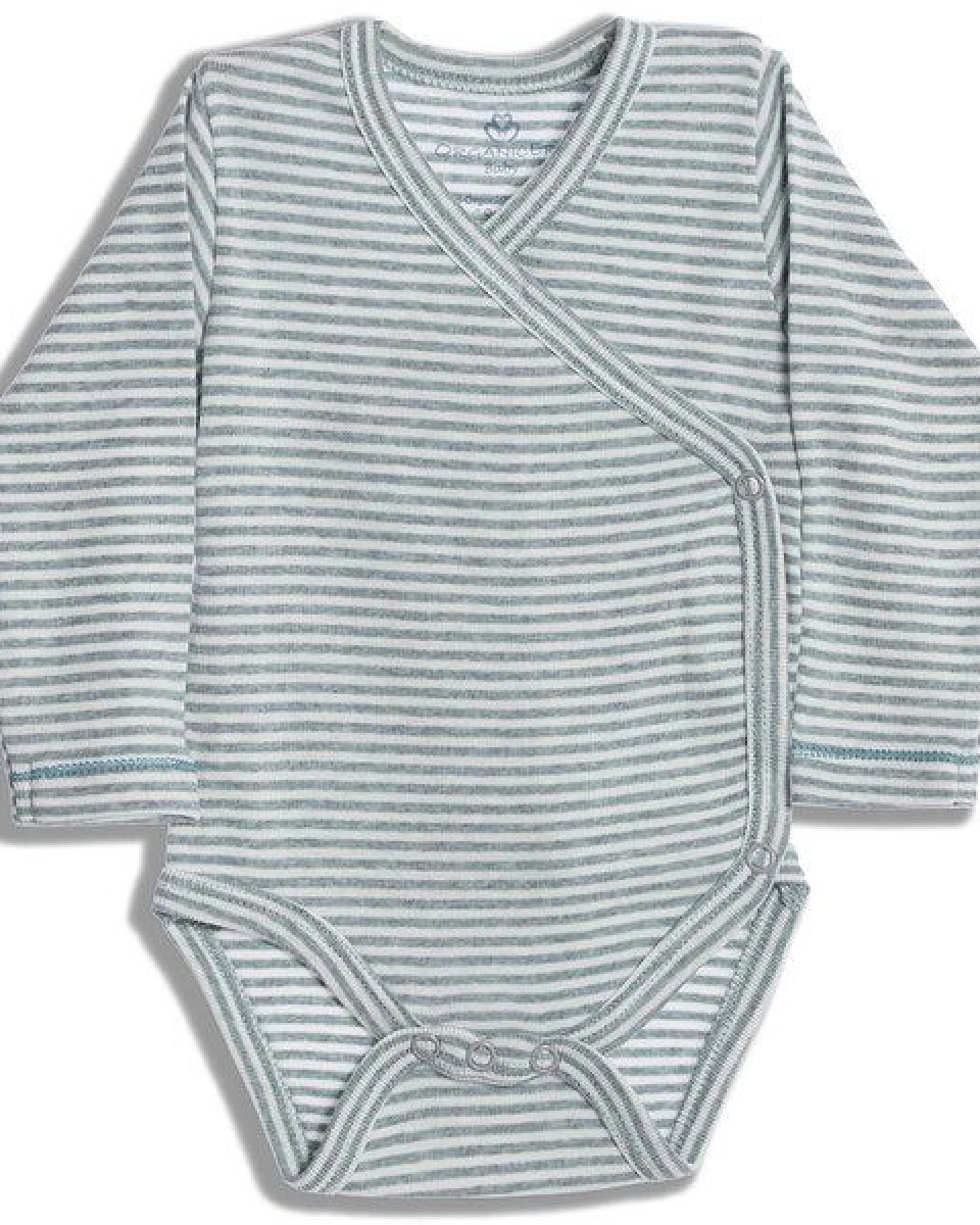 Baby Langarm Kimono Bodysuit, gestreift 'OrganicEra' aus Bio Baumwolle – Ansicht 3