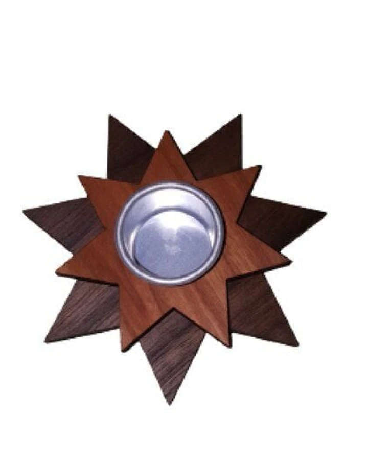 ReineNatur Kerzenständer für Stabkerzen - Weihnachtsdekoration - Sterne - 2er-Set