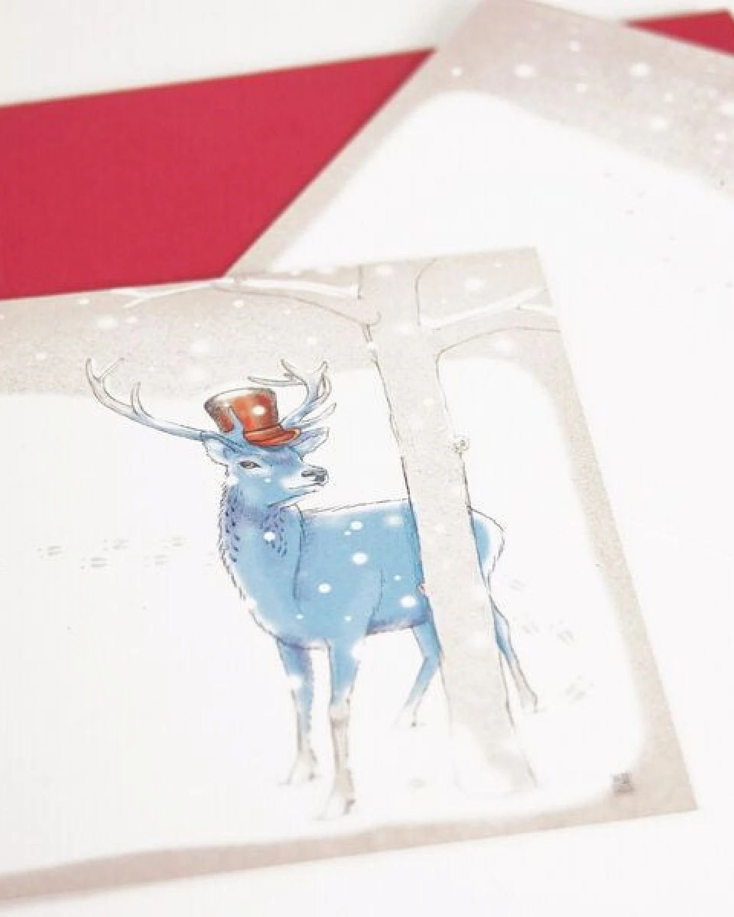 Bow & Hummingbird Grußkarte Hirsch im Schnee – Ansicht 3