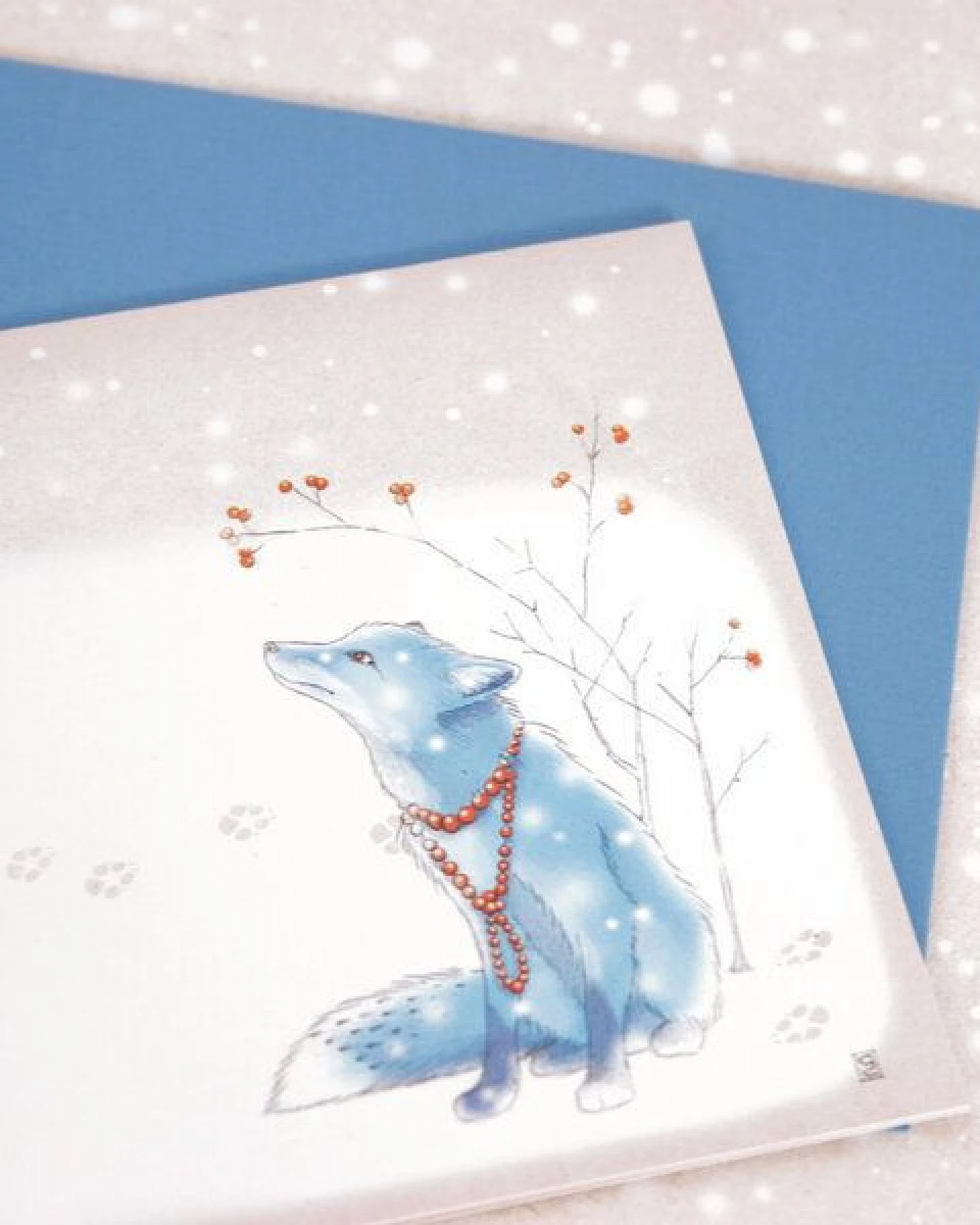 Bow & Hummingbird Grußkarte Fuchs im Schnee – Ansicht 3