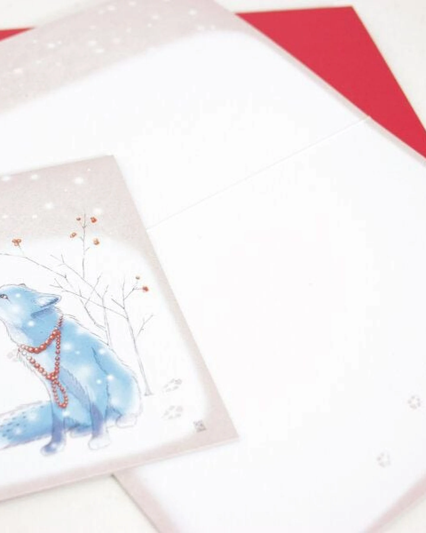 Bow & Hummingbird Grußkarte Fuchs im Schnee – Ansicht 2