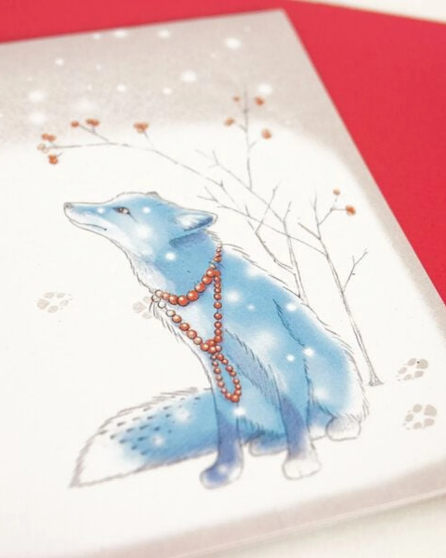 Bow & Hummingbird Grußkarte Fuchs im Schnee – Ansicht 3