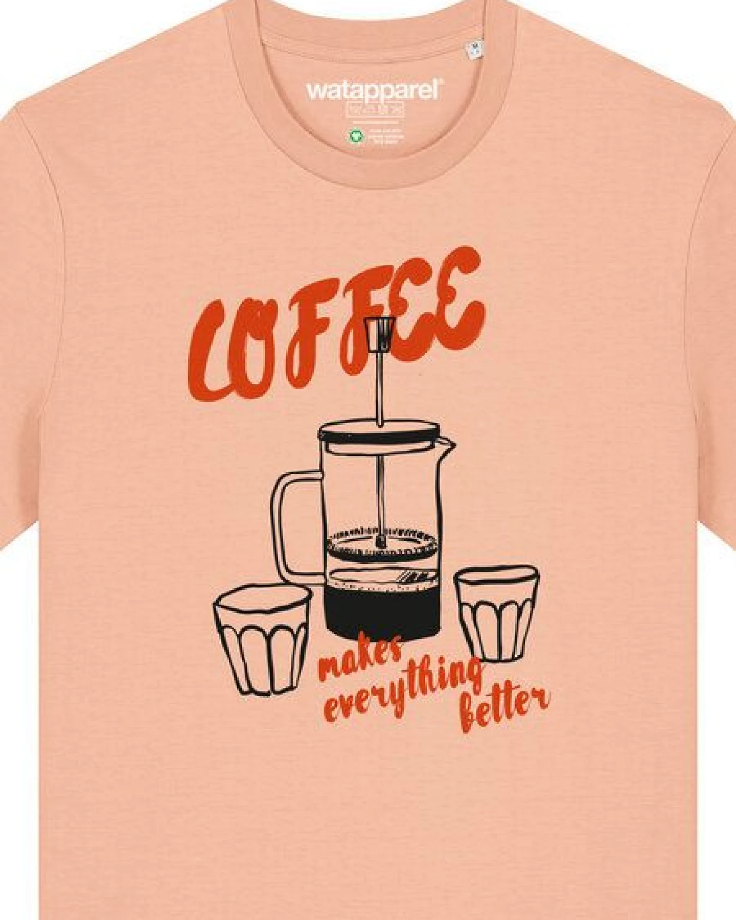 watapparel T-Shirt Unisex Coffee makes everything better – Ansicht 3