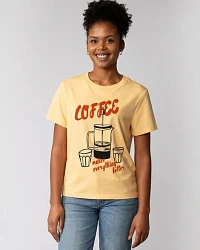 Produktseite: watapparel T-Shirt Frauen Coffee makes everything better