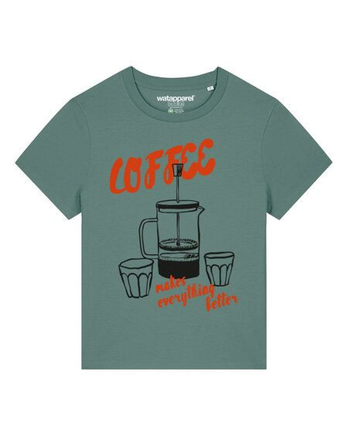 watapparel T-Shirt Frauen Coffee makes everything better – Ansicht 2