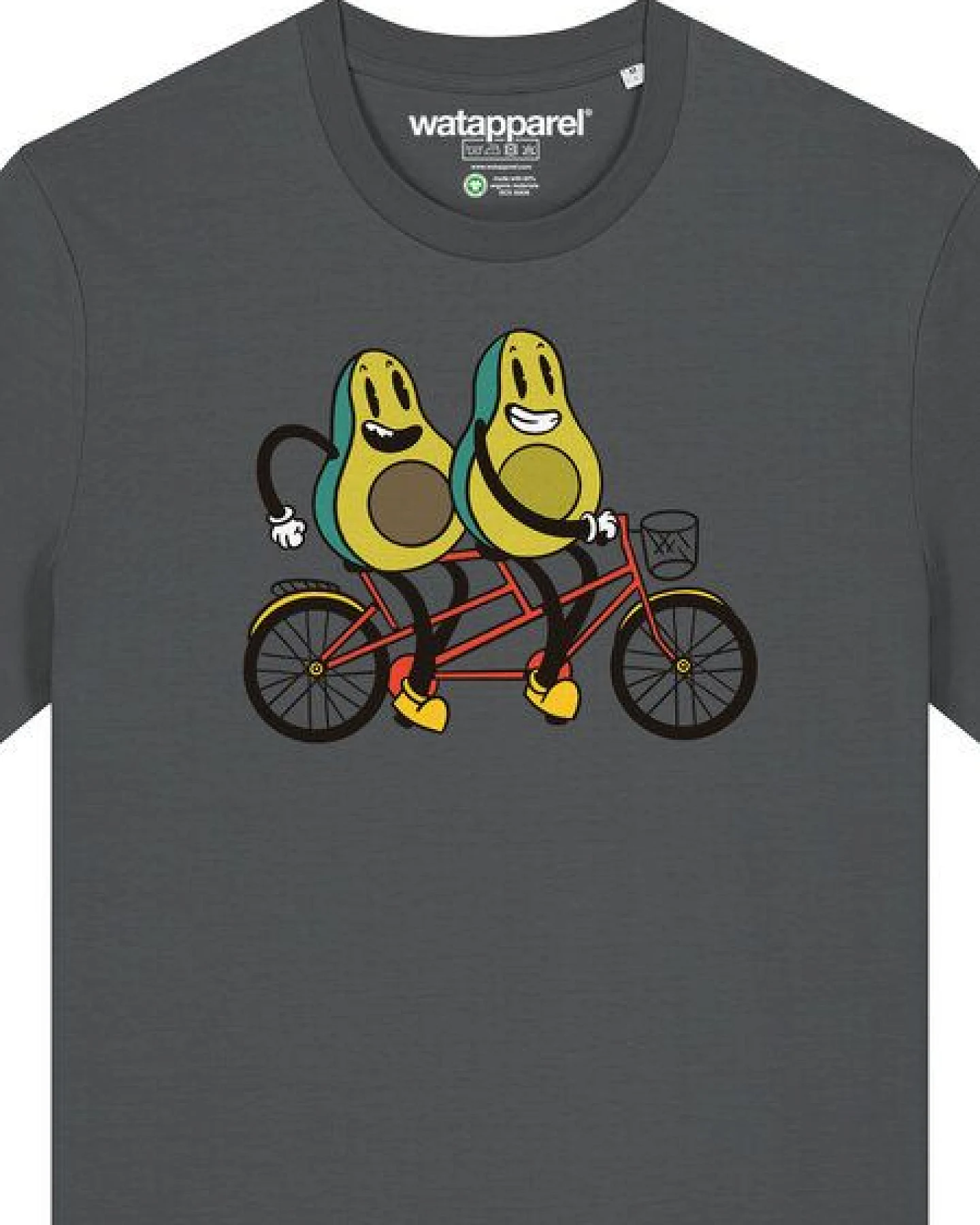 watapparel T-Shirt Unisex Avocado Fahrrad – Ansicht 3