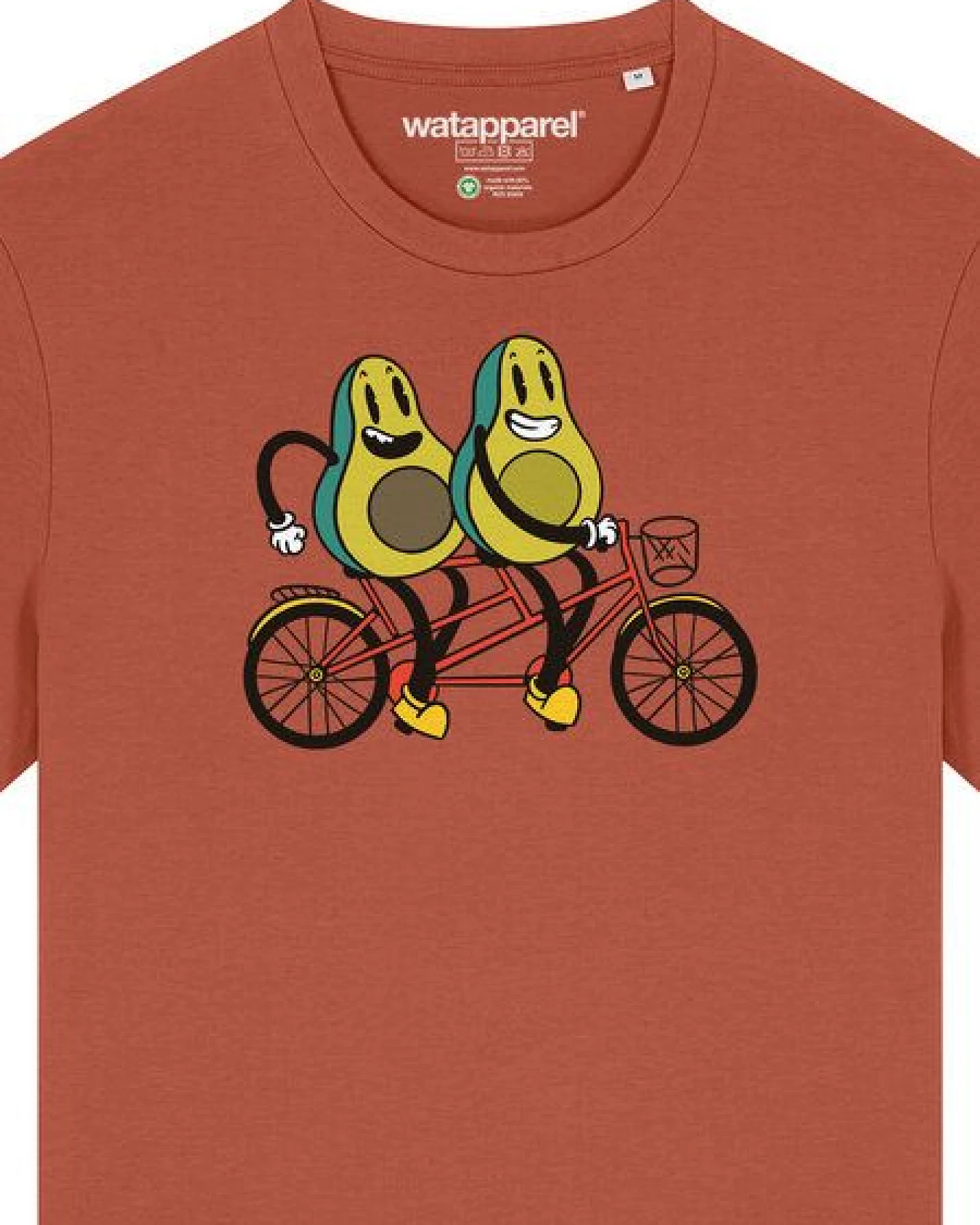 watapparel T-Shirt Unisex Avocado Fahrrad – Ansicht 3