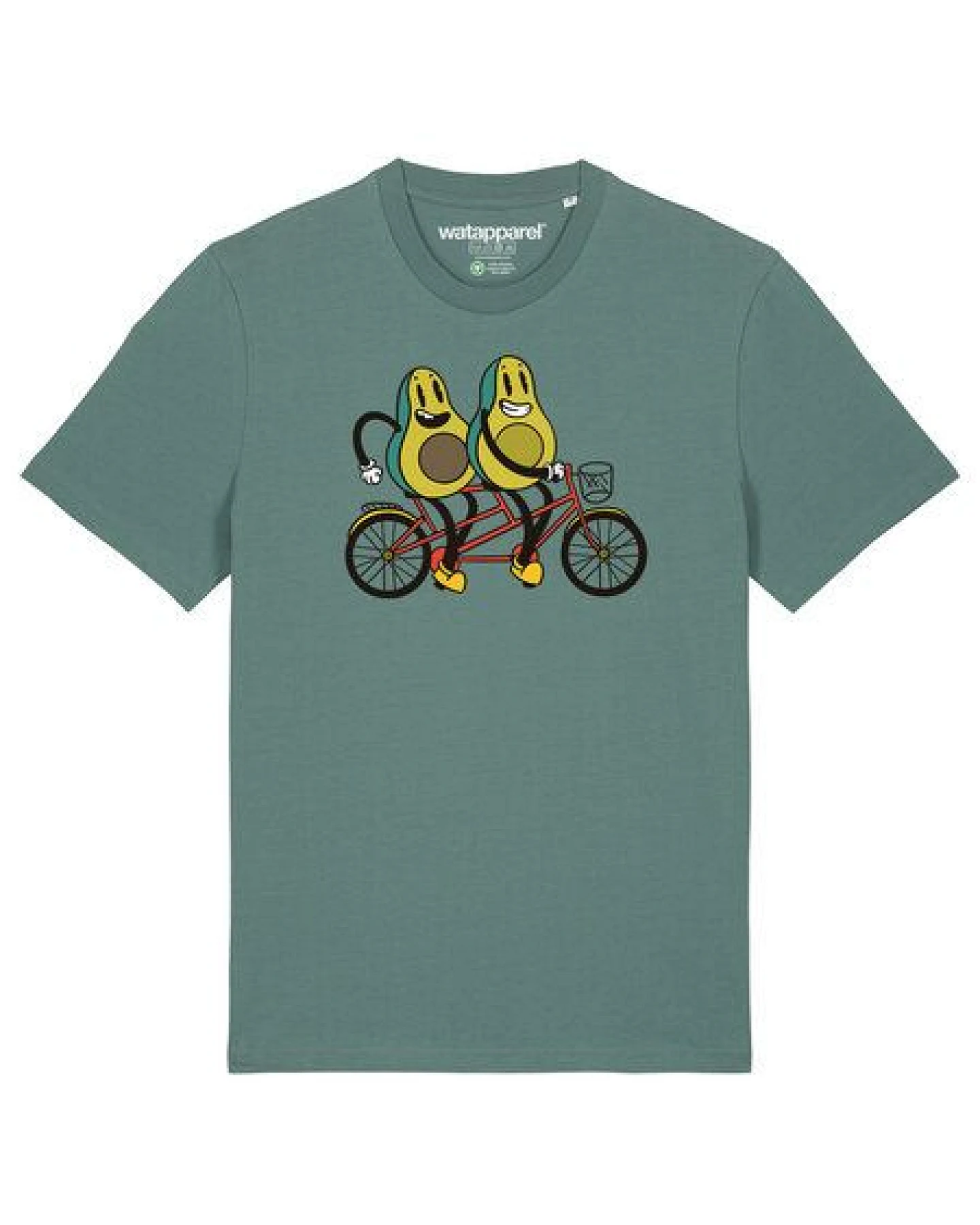 watapparel T-Shirt Unisex Avocado Fahrrad – Ansicht 2
