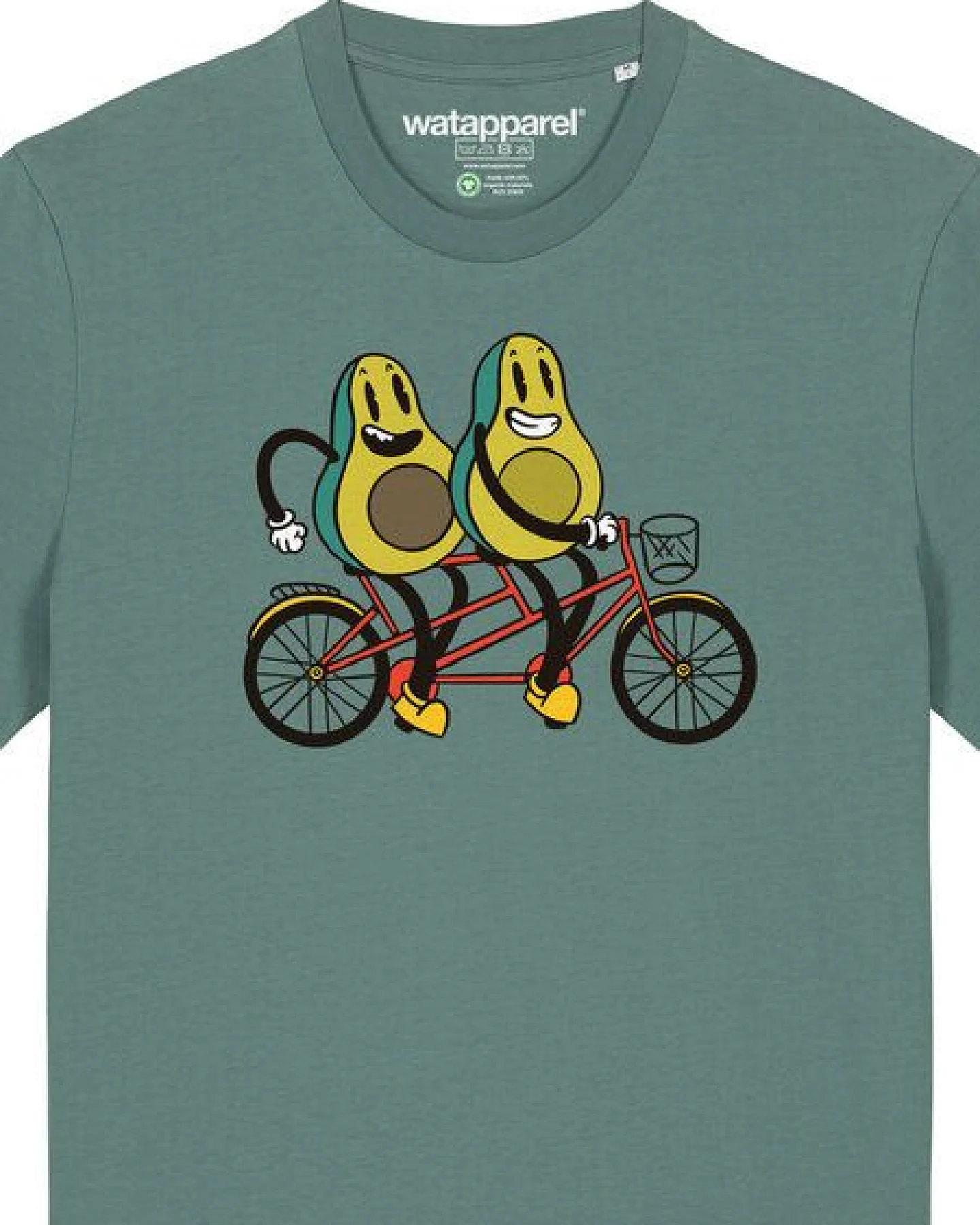 watapparel T-Shirt Unisex Avocado Fahrrad – Ansicht 3
