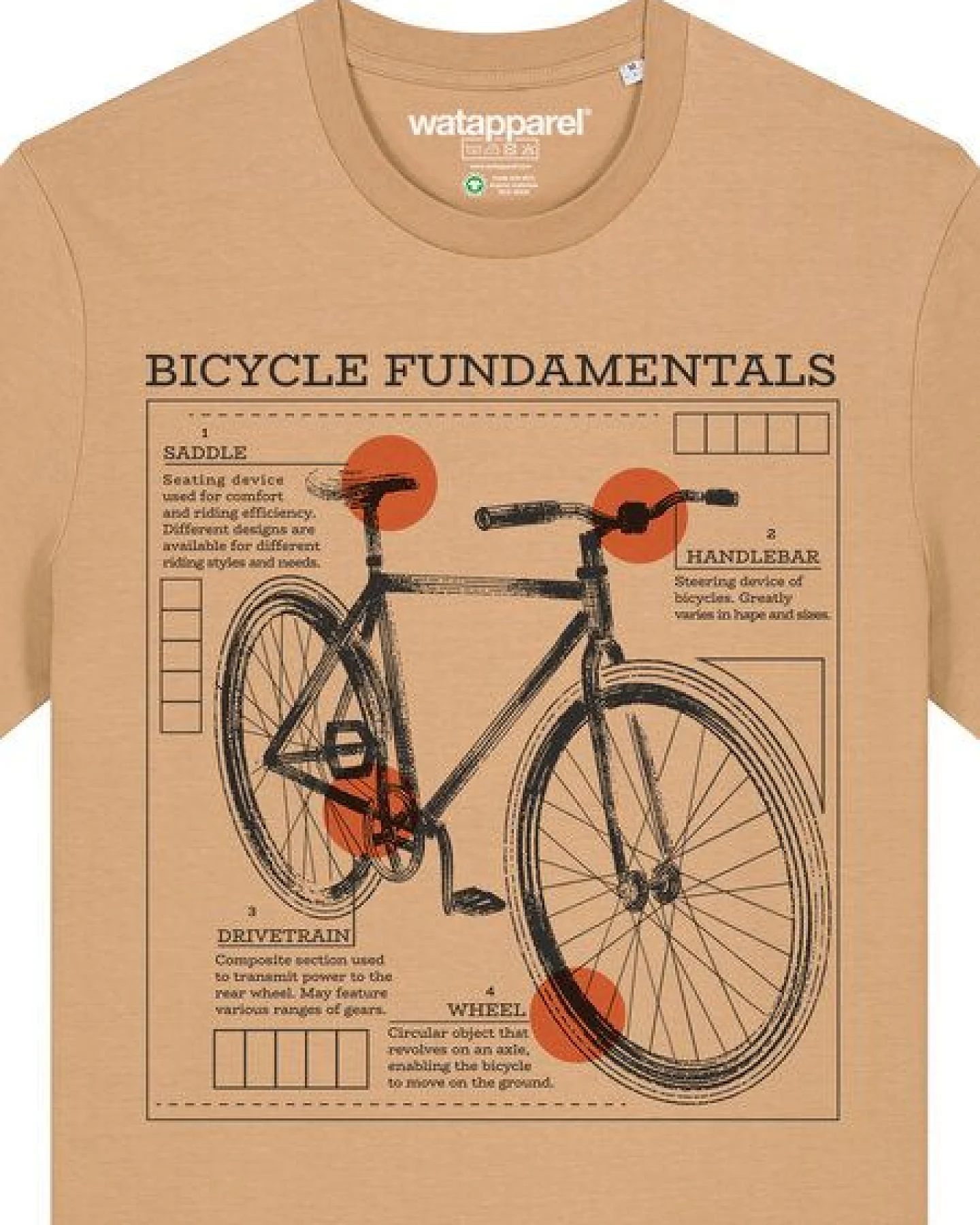 watapparel T-Shirt Unisex Fahrrad Grundlagen – Ansicht 3