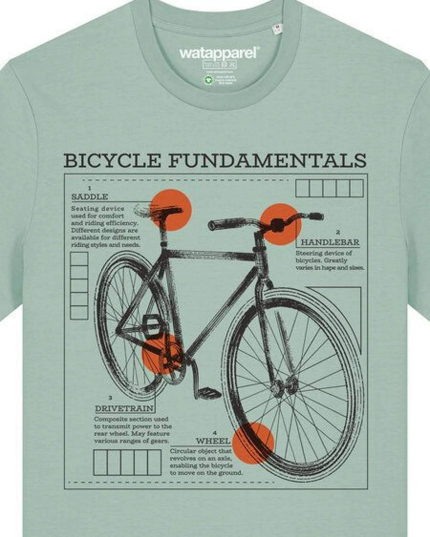 watapparel T-Shirt Unisex Fahrrad Grundlagen – Ansicht 3