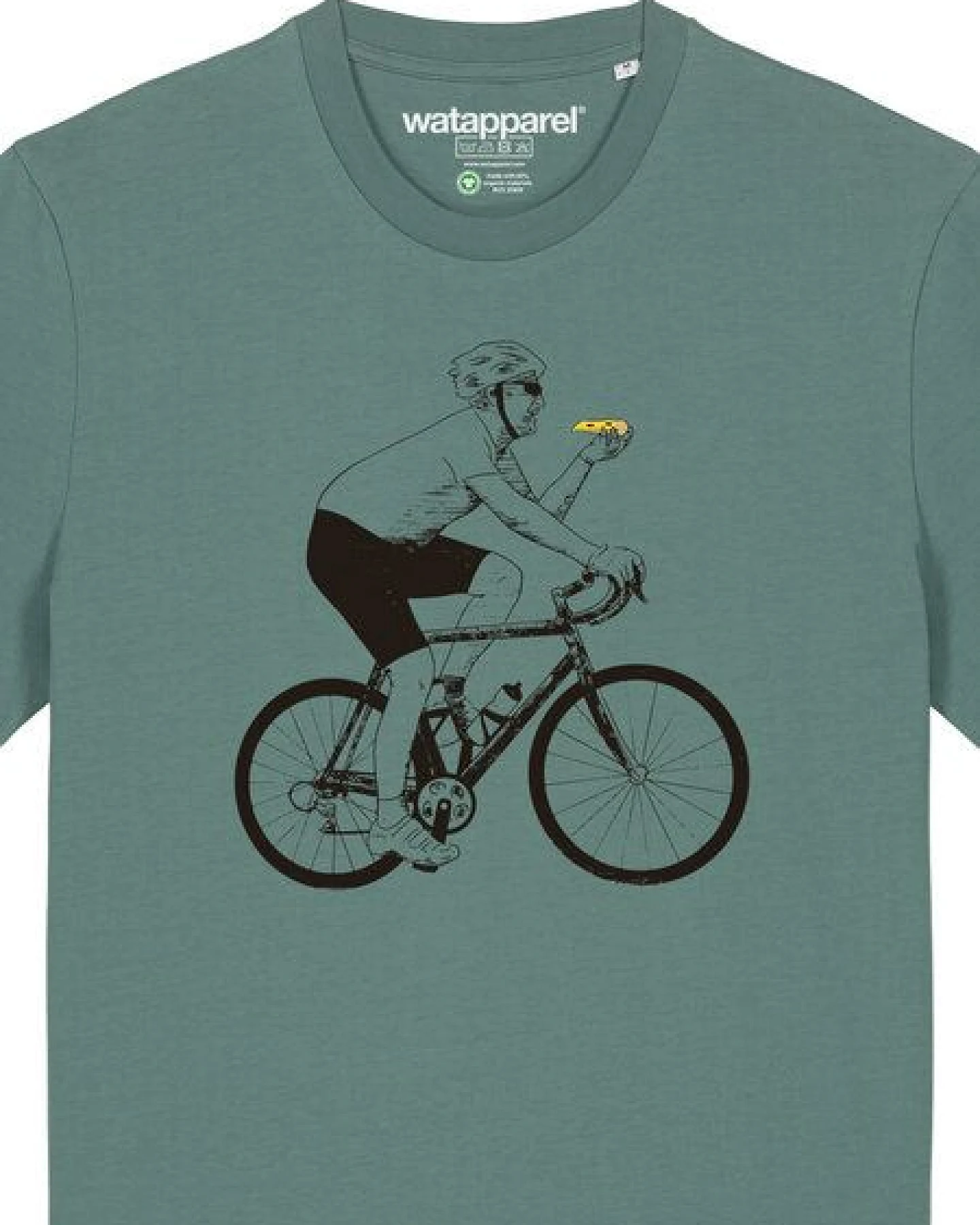 watapparel T-Shirt Unisex Fahrrad und Pizza – Ansicht 3