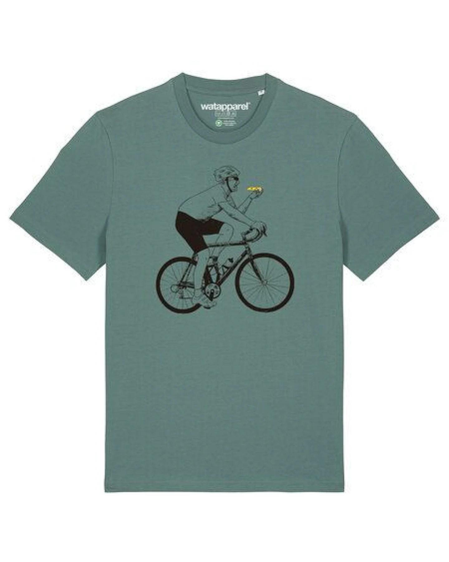 watapparel T-Shirt Unisex Fahrrad und Pizza – Ansicht 2