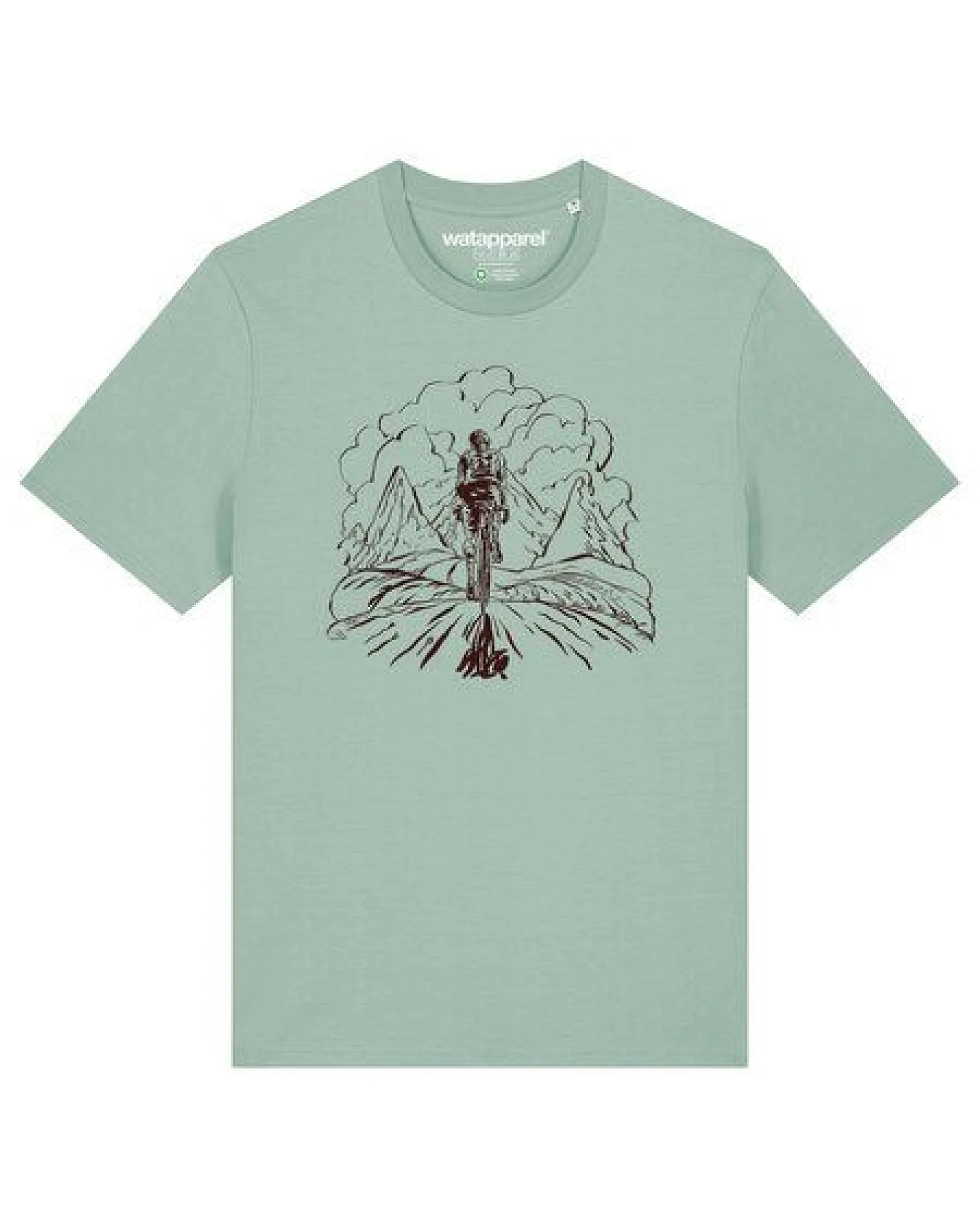 watapparel T-Shirt Unisex Berge und Mountainbike – Ansicht 2